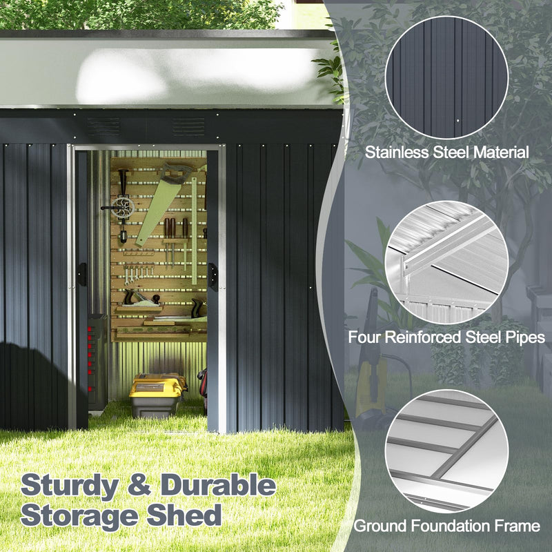 Load image into Gallery viewer, Goplus Outdoor Storage Shed with Floor Base