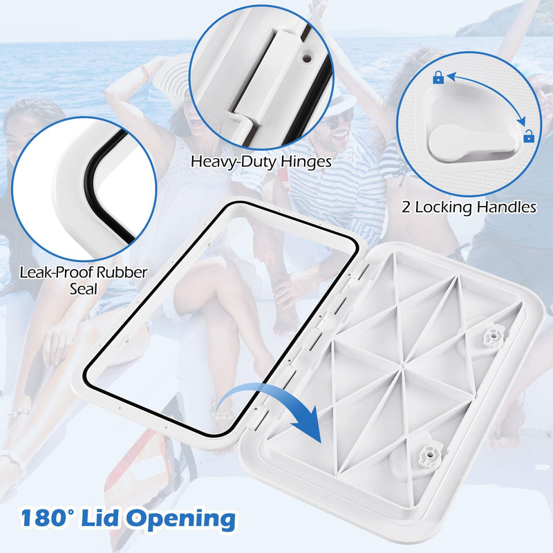 Load image into Gallery viewer, Goplus 24” x 14” Boat Hatch with 180° Lid Hinge & Non-Slip Surface