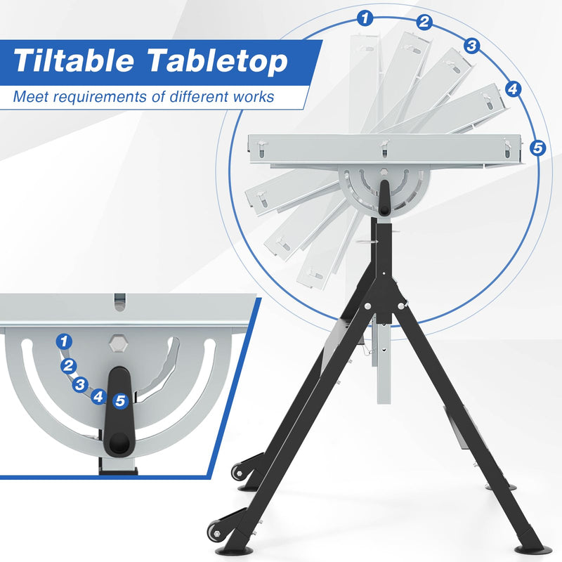 Load image into Gallery viewer, Goplus Folding Welding Table Welding Workbench with 78 x 51 cm Tabletop
