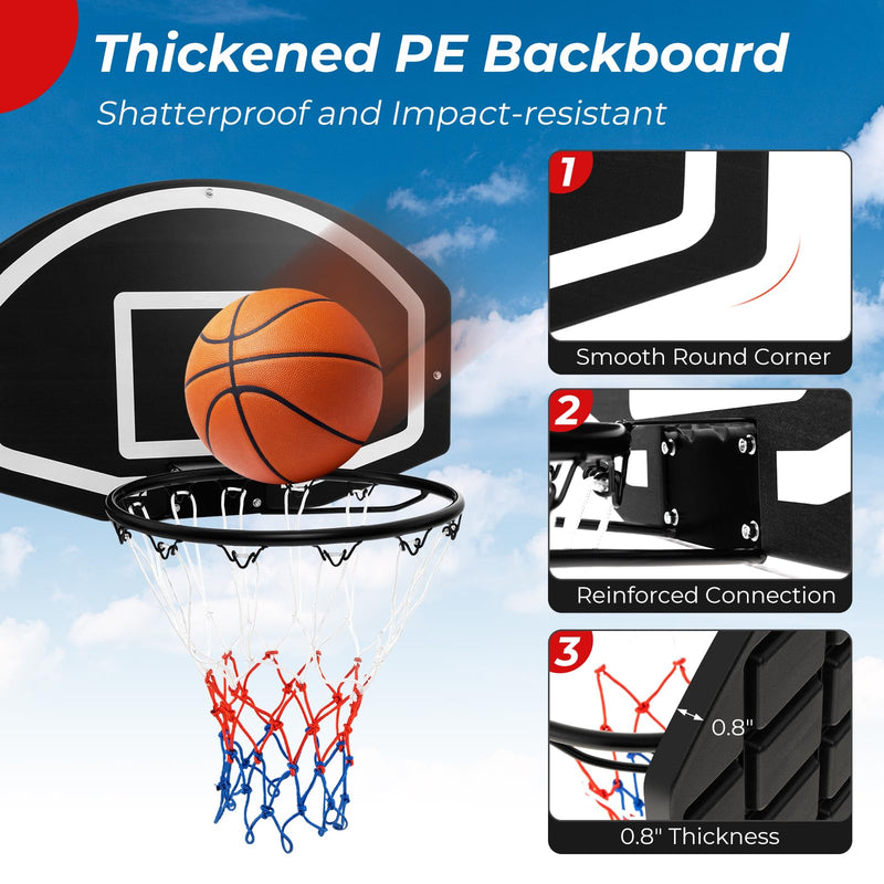 Load image into Gallery viewer, Goplus Wall Mount Basketball Hoop, 28.5¡¯¡¯ x 18¡¯¡¯ Large Backboard with 17¡¯¡¯ Rim, Shatter-Proof Backboard