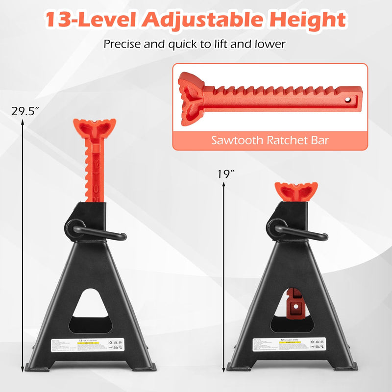Load image into Gallery viewer, Goplus Jack Stands 12 Ton | 26,400 LBS Jack Stand with 19"-29.5" Adjustable Lifting Height