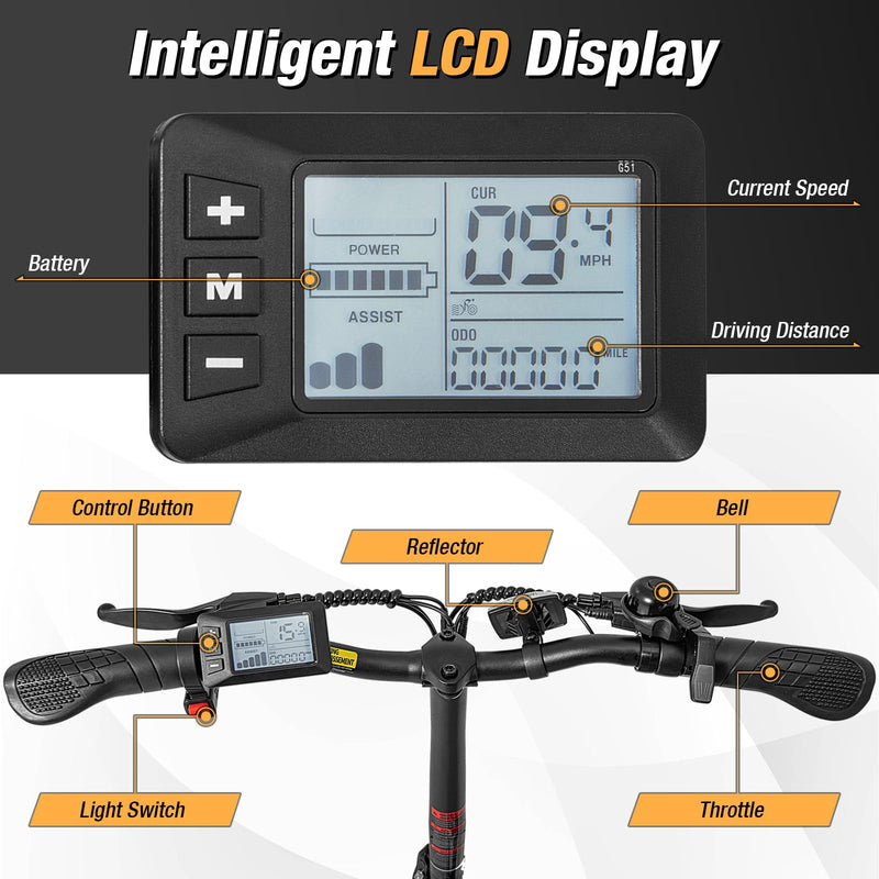 Load image into Gallery viewer, Goplus 16" Folding Ebike wIth Basket City Commuter Bicycle