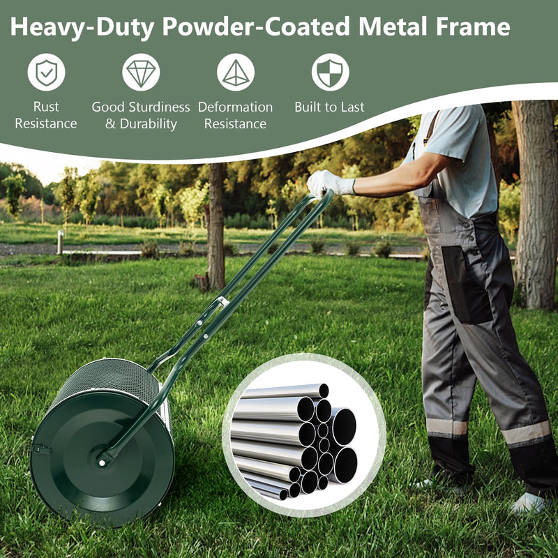 Load image into Gallery viewer, Goplus 24 inch Compost Spreader for Lawn, Lightweight Metal Mesh Lawn Roller Double Side Latches for Topdressing & Seedling