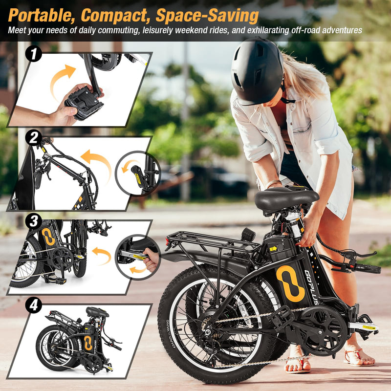 Load image into Gallery viewer, Folding Ebike with Basket 750W Brushless Motor (Peak 850W) for Adults
