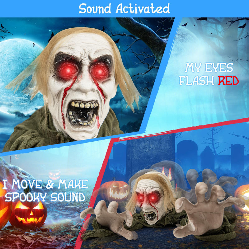 Load image into Gallery viewer, Goplus Halloween Skeleton Groundbreaker Decoration, Sound-Actived Halloween Party Decoration