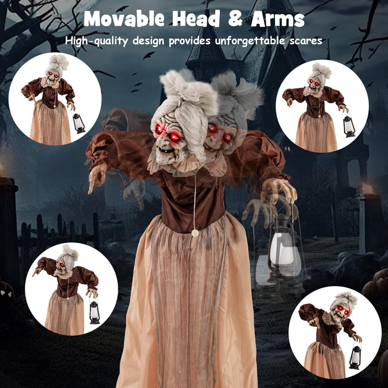 Load image into Gallery viewer, Goplus Halloween Animatronic, Talking Zombie Maid in Lantern
