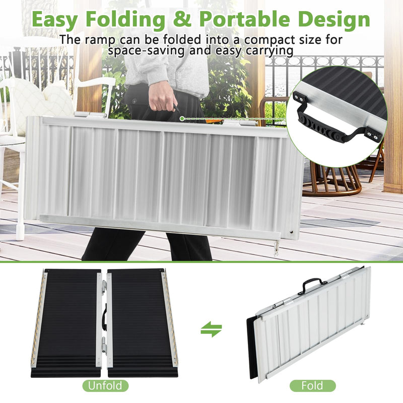 Load image into Gallery viewer, Goplus Portable Aluminum Wheelchair Ramp