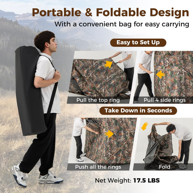 Load image into Gallery viewer, Goplus 3 in 1 Multifunctional Hunting Blind, 360° One-Way See-Through Hunting Tent w/Skylight