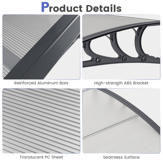 Goplus Awnings for Doors  Window Awning with Rain Snow Sunlight UV Protection