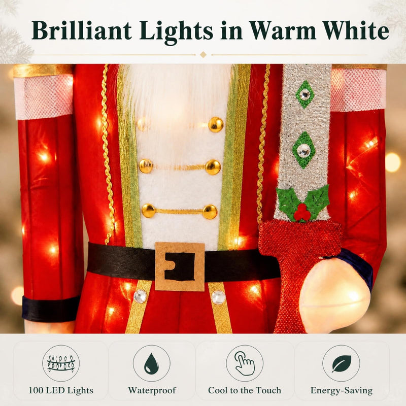 Load image into Gallery viewer, Goplus 5 FT Nutcracker Christmas Decor Outdoor with 100 LED Lights
