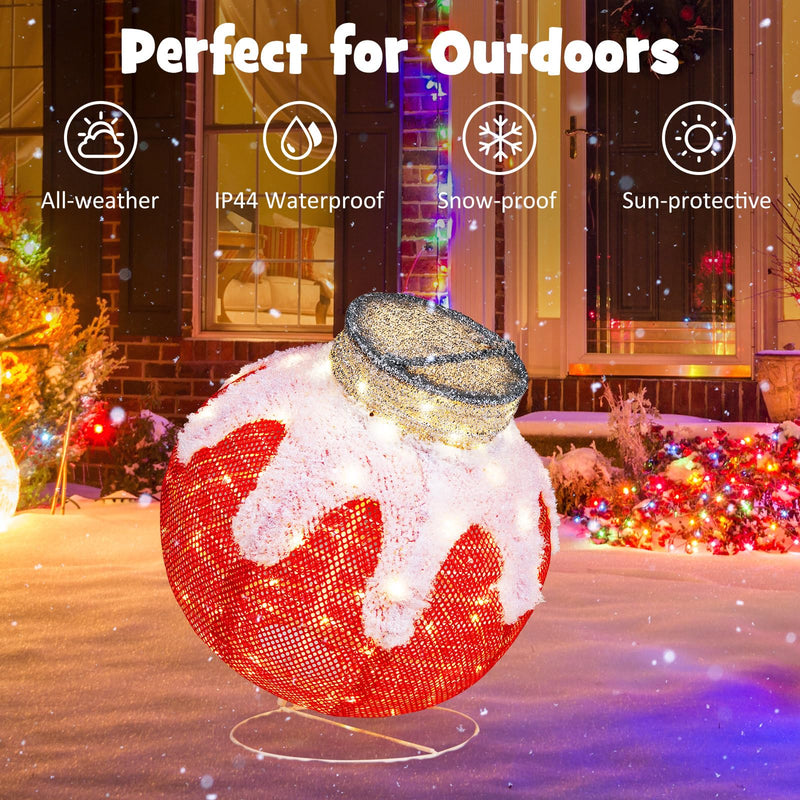 Load image into Gallery viewer, Goplus Indoor Outdoor Christmas Decoration, Pop-Up Christmas Ball Ornament with 80 LED Lights and Timer,
