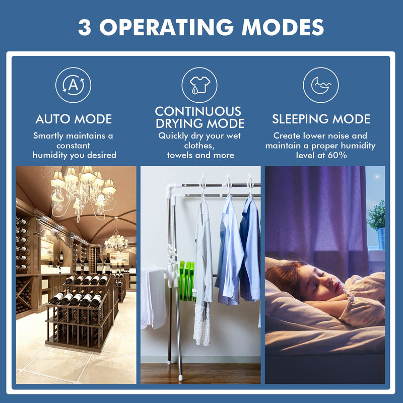 Load image into Gallery viewer, 60 Pints Dehumidifier Rooms up to 4000 Sq. Ft, with 3 Modes, 3-Color Digital Display, 1.7 Gallon Water Tank