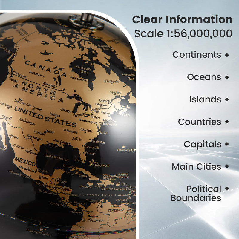 Load image into Gallery viewer, Goplus 9-Inch Metallic Black World Globe w/Metal Stand