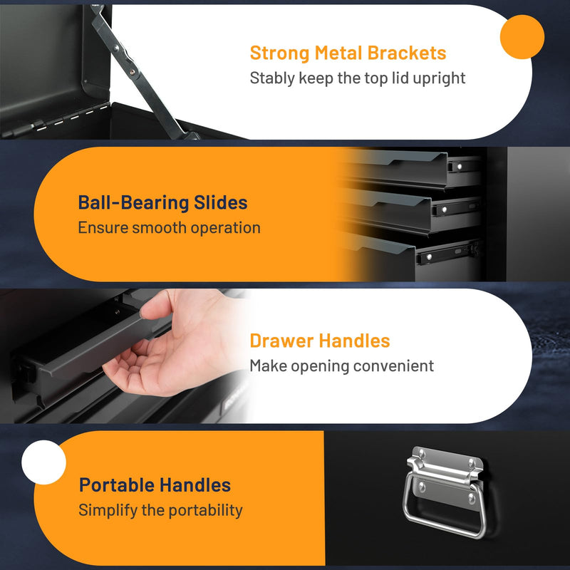 Load image into Gallery viewer, Goplus Rolling Steel Tool Chest, 11-Drawer Heavy-Duty Tool Storage Cabinet with Hanging Holes, Central Keyed Locking System