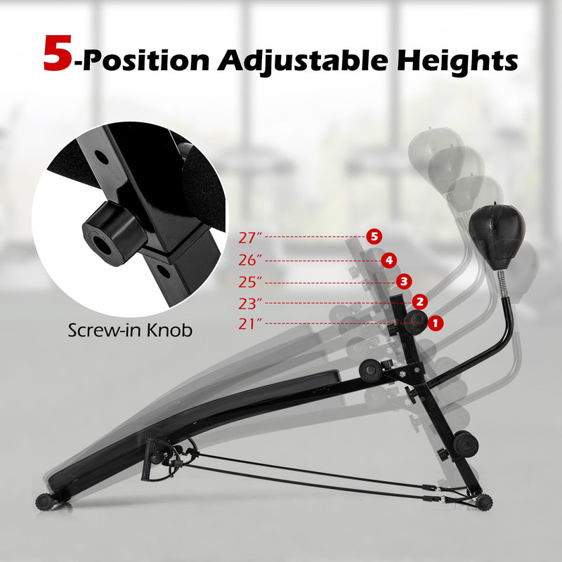 Load image into Gallery viewer, Goplus Adjustable Decline Sit Up Bench for Exercise, Foldable Curved Slant Bench