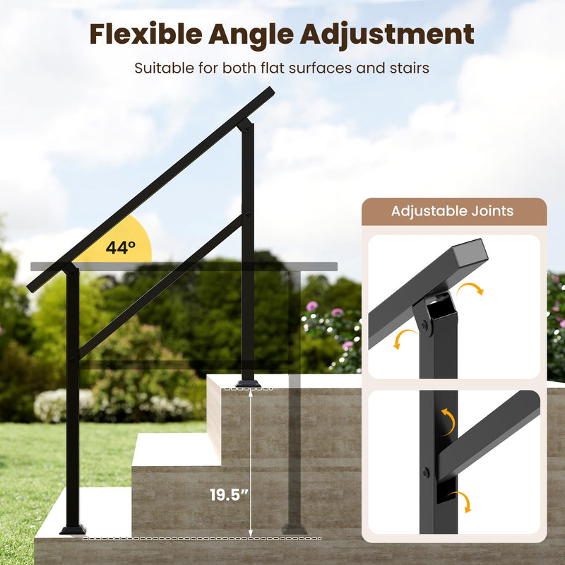 Load image into Gallery viewer, Goplus Handrail for Outdoor Steps Metal Hand Rail Fits 0-3 Steps