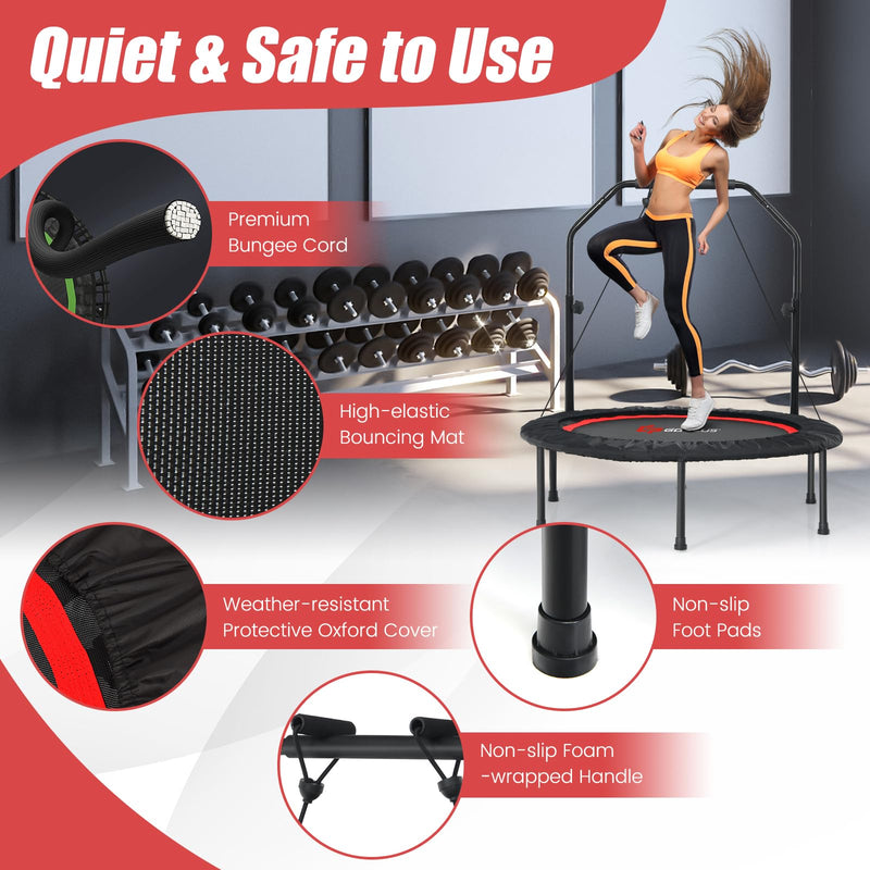 Load image into Gallery viewer, 40'' Folding Fitness Trampoline, Portable Mini Exercise Rebounder