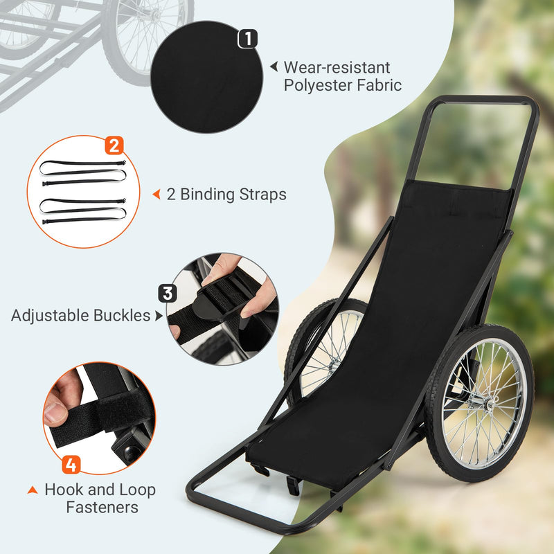 Load image into Gallery viewer, Goplus Folding Deer Cart with Polyester Liner, 550 LBS Heavy-Duty Hunting Game Hauler with 20" Rubber Wheels, Ergonomic Handle