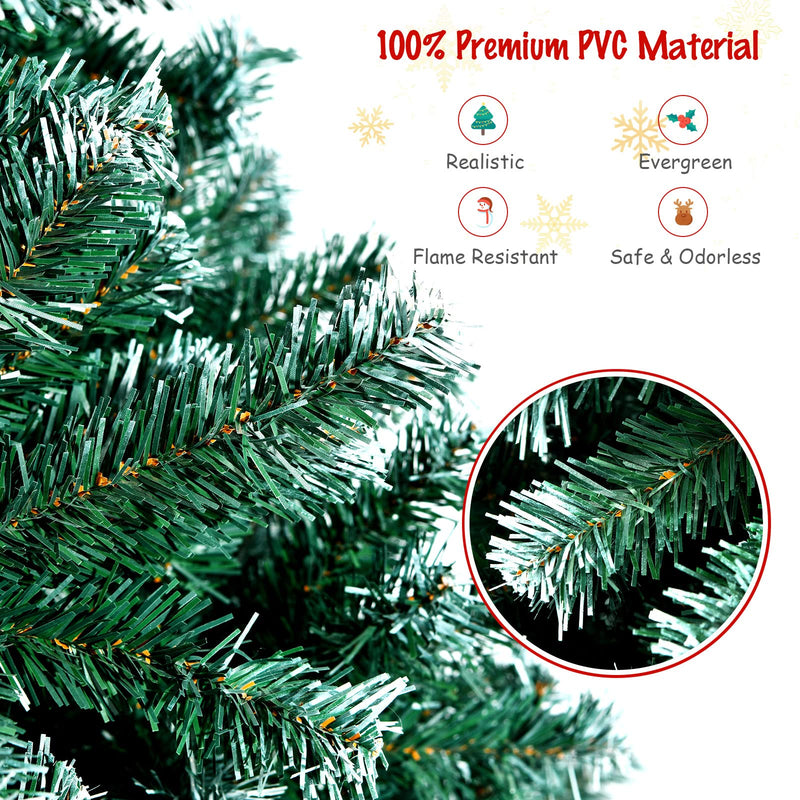 Load image into Gallery viewer, Goplus Unlit Artificial Christmas Tree Hinged Xmas Tree with Partially Flocked Design