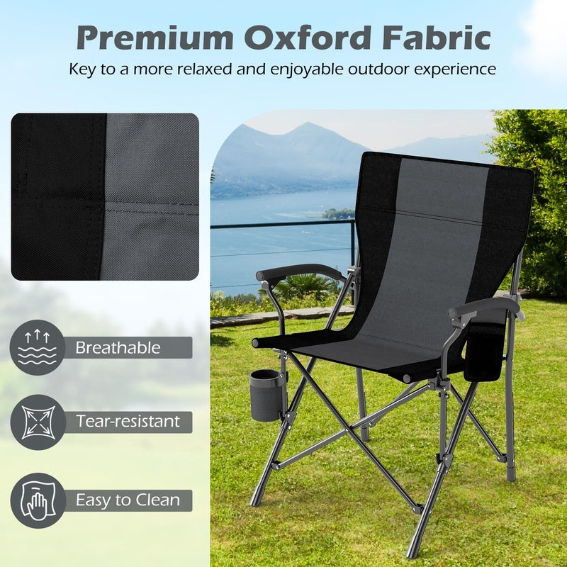 Load image into Gallery viewer, Goplus 350 LBS Portable Lawn Chair for Adults with Padded Armrests and Cup Holder