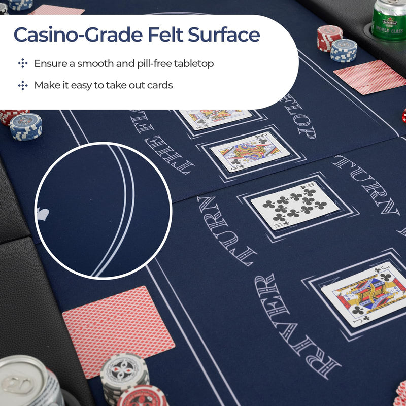 Load image into Gallery viewer, Goplus 72” Poker Table Foldable, 8 Players Card Board Game Table w/Deep Metal Cup Holders
