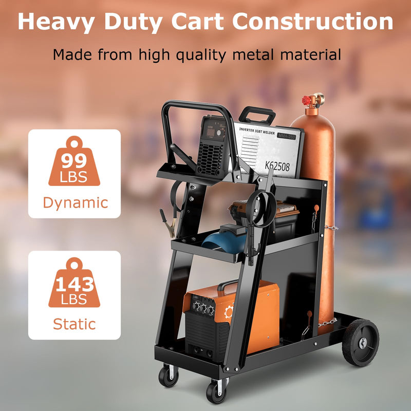 Load image into Gallery viewer, Goplus 3-Tier Welder Cart, Heavy Duty Welding Cart w/ 2 Safety Chains