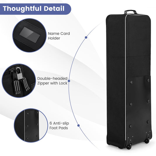 Goplus Golf Travel Bag with Wheels, Portable Golf Club Travel Bag with 3 Pull Handles