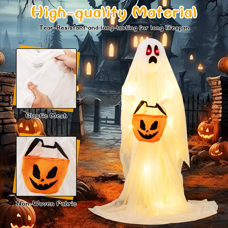 Load image into Gallery viewer, Goplus Halloween Light Up Family Ghosts, 4 PCS LED Glowing Halloween Ghosts