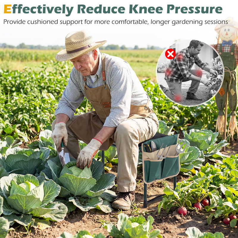 Load image into Gallery viewer, Goplus 11" Wide 2-in-1 Foldable Garden Kneeler and Seat for Seniors