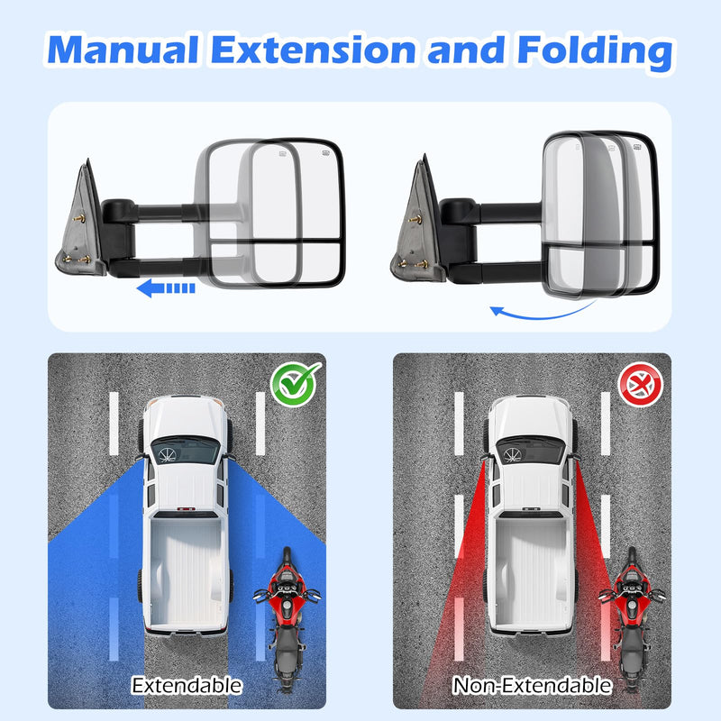 Load image into Gallery viewer, Goplus Tow Mirrors for 2003-2006 Chevy Silverado GMC Sierra Avalanche Suburban Tahoe Yukon XL