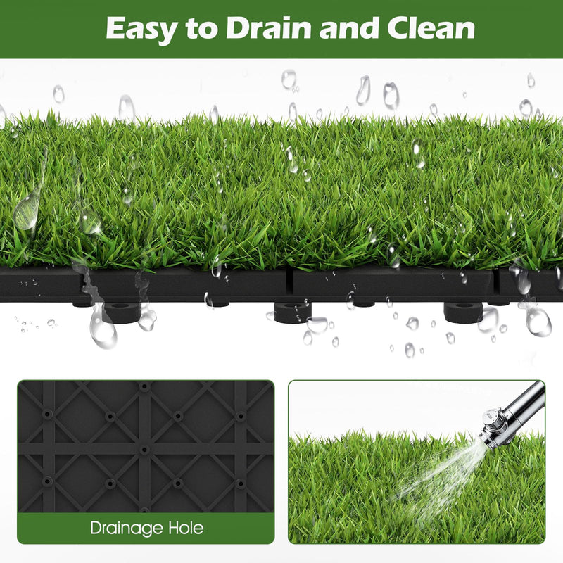 Load image into Gallery viewer, Goplus 12” x 12” Pack of 30 Fake Grass Turf Tiles Set