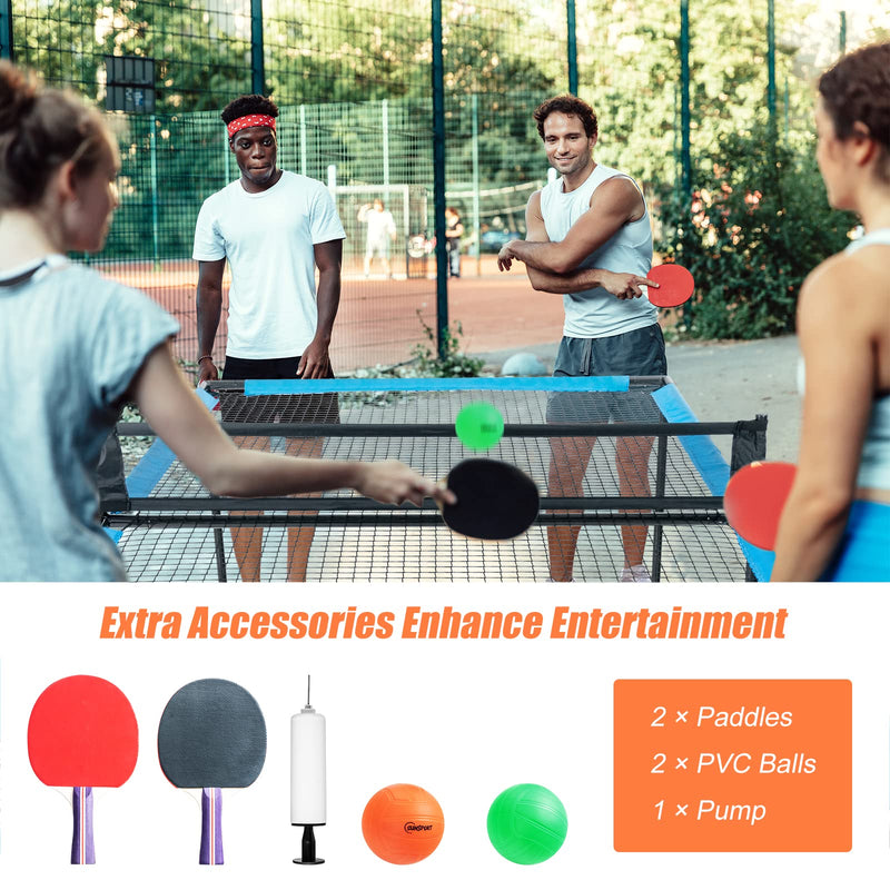 Load image into Gallery viewer, Goplus Portable 2-in-1 Ping Pong Table Game Set W/ 2 Paddles 2 Volleyballs