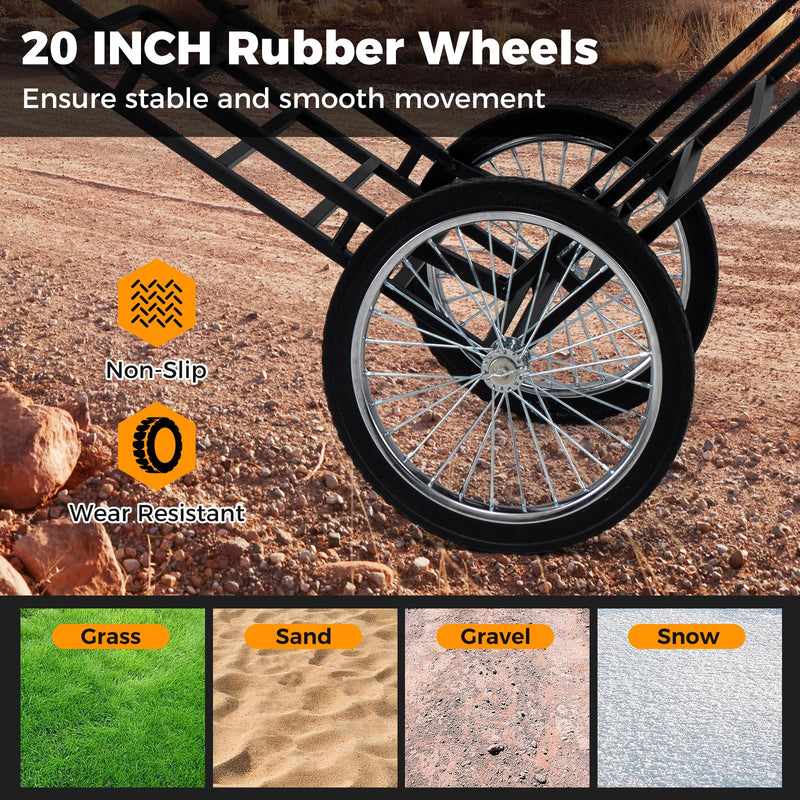 Load image into Gallery viewer, Goplus 550 LBS Adjustable Folding Deer Cart with 20 Inch Big Wheels