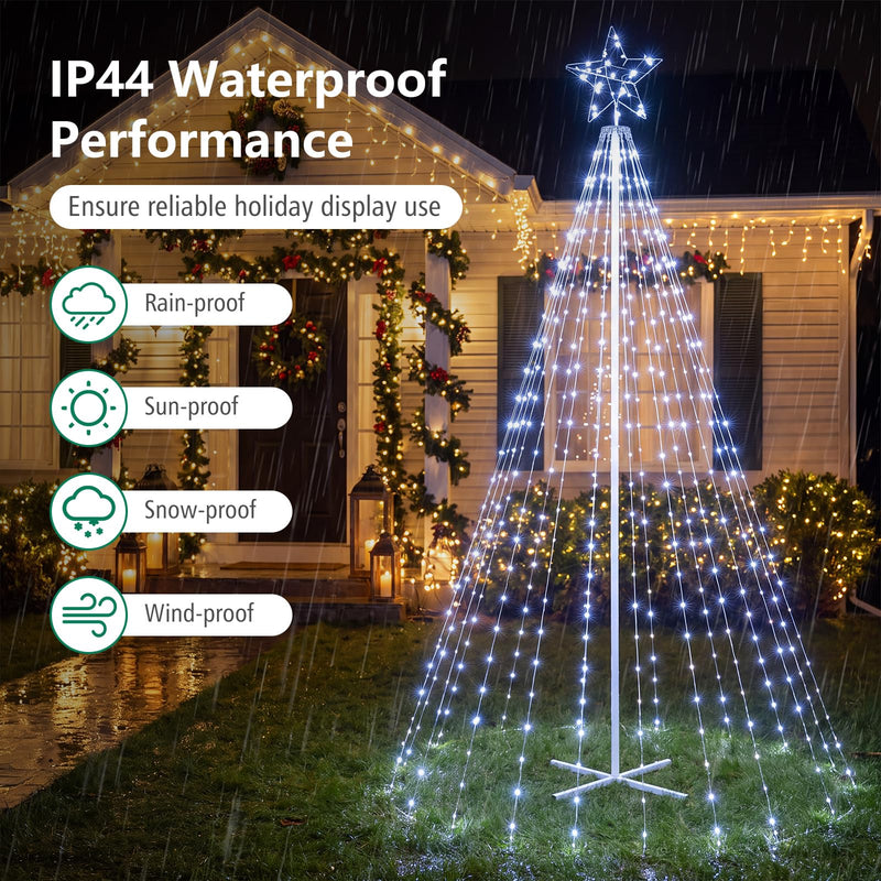 Load image into Gallery viewer, Goplus 10 FT Outdoor Christmas Lights | Tall Waterproof Xmas String Lights w/ Star Toppe Remote and Timer