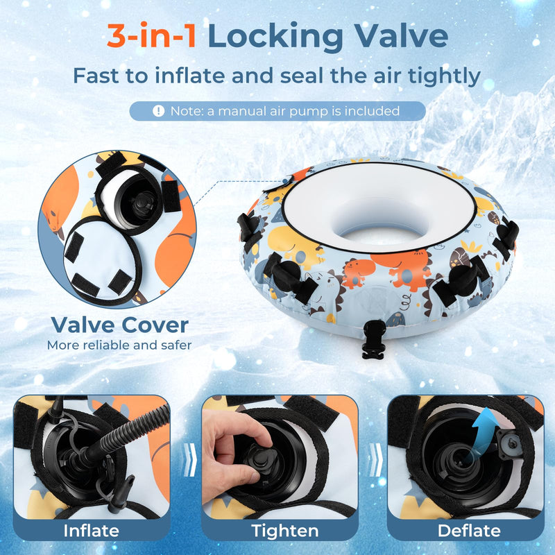 Load image into Gallery viewer, Goplus Snow Tube, 52" Inflatable Snow Sled w/Premium Polyester Oxford Cover