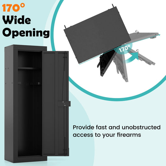 Goplus 8 Rifle Safe | Large Gun Cabinet with Storage Shelf & Gun Racks