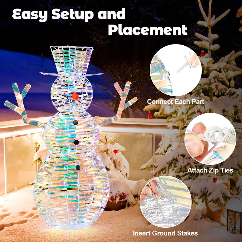 Load image into Gallery viewer, Goplus 4 FT Lighted Christmas Snowman, Light-up Xmas Holiday Decoration with 100 LED Lights
