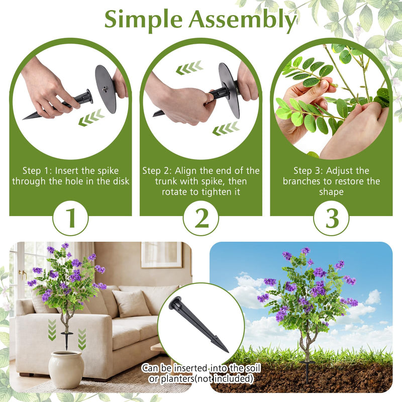 Load image into Gallery viewer, Goplus 39” 2 Pack Artificial Locust Flower Trees with Ground Spikes | Sophora Japonica Blossoms