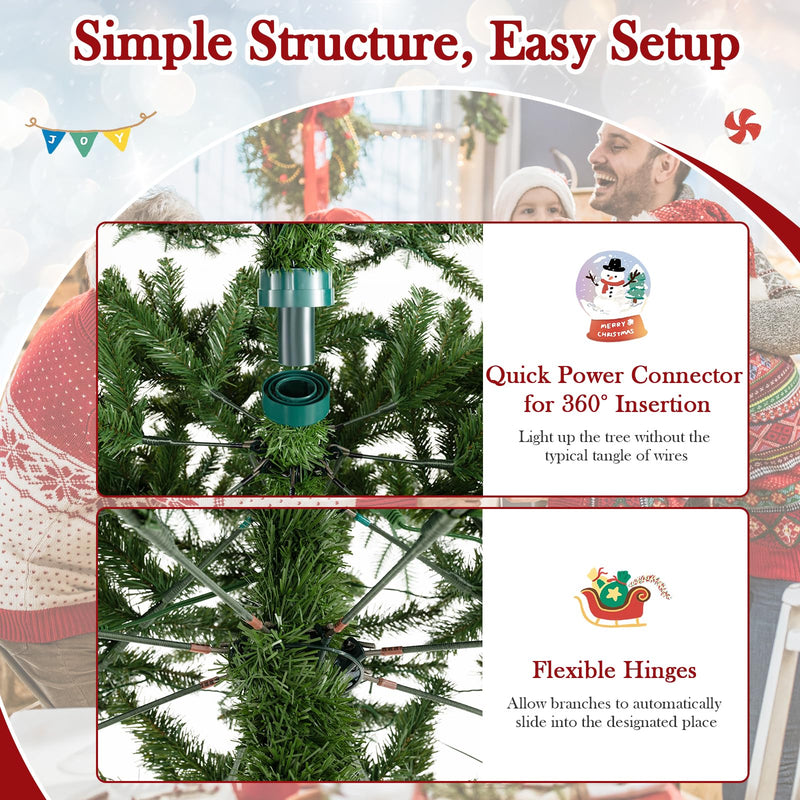 Load image into Gallery viewer, Goplus 12 FT Tall Pre-Lit Hinged Xmas Tree with Quick Power Connector