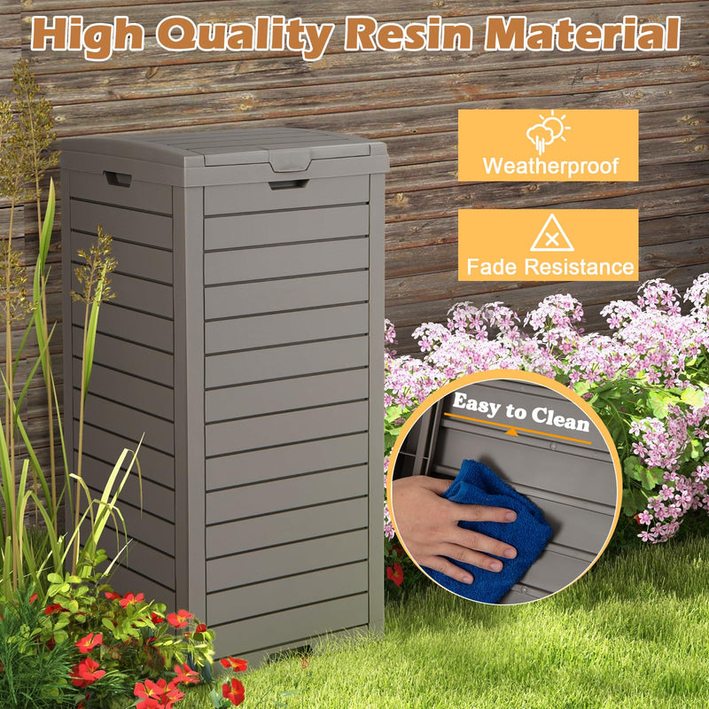 Load image into Gallery viewer, Goplus Outdoor Trash Can with Lid, 31 Gallon Large Outdoor Trash Bin & Pull-Out Liquid Drawer