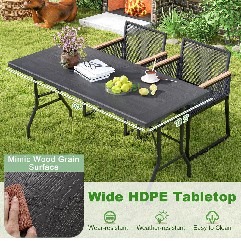 Load image into Gallery viewer, Goplus 5ft Heavy-Duty Rectangular Folding Table with Handle