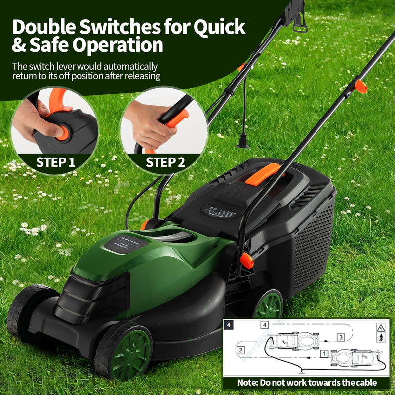 Load image into Gallery viewer, Goplus Electric Lawn Mower, 2-in-1 Versatile Corded Lawn Mower, 10 AMP Motor, 13" Cutting Deck