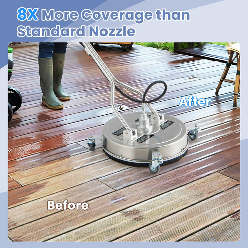 Load image into Gallery viewer, Goplus 20" Pressure Washer Surface Cleaner with 4 Wheels, Dual Handle, Stainless Steel Housing