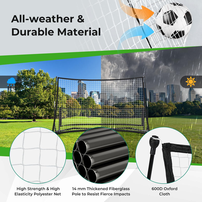 Load image into Gallery viewer, Goplus Soccer Trainer 80”x40”, 2-in-1 Soccer Rebounder Net with Carrying Bag
