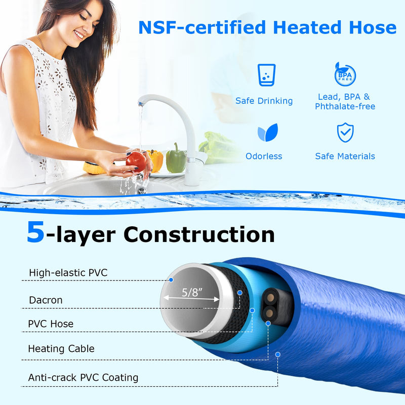 Load image into Gallery viewer, Goplus 50FT Heated Water Hose for RV, Heated Drinking Water Hose in Temperature Down to -45℉ with 3/4” GHT Adapter