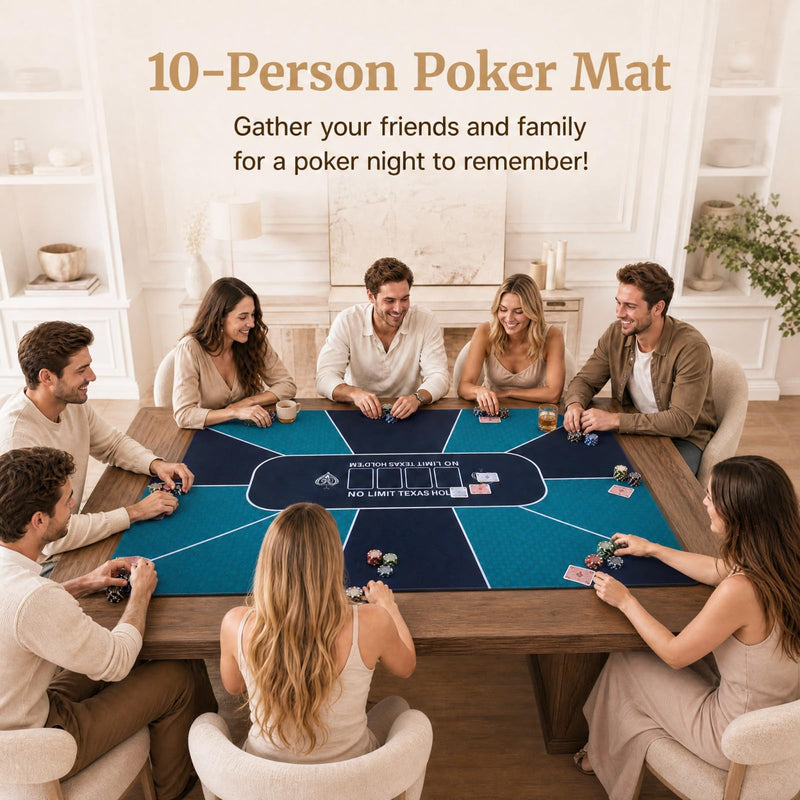 Load image into Gallery viewer, Goplus 70"x35" Poker Mat | 10 Players Texas Hold'em Poker Table Top