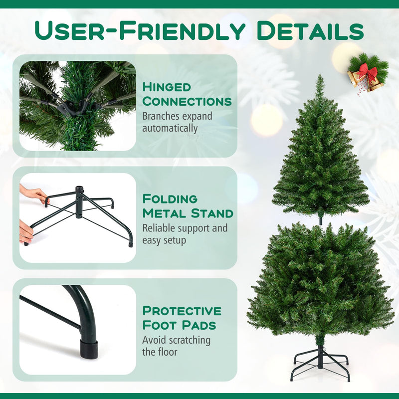 Load image into Gallery viewer, Goplus Pre-Lit Artificial Christmas Tree with 7 Lighting Modes & Folding Metal Stand