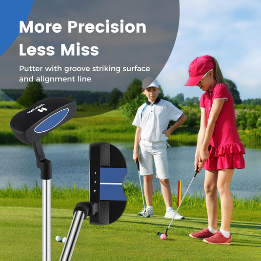 Goplus Junior Complete Golf Clubs Set for Kids, Right Hand Golf Clubs w/Stand Bag, Aged 11-13