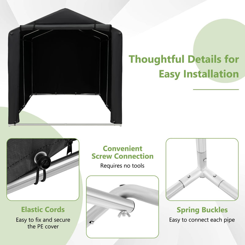 Load image into Gallery viewer, Goplus Portable Shed, 5.2 x 5.4FT Outdoor Storage Shelter