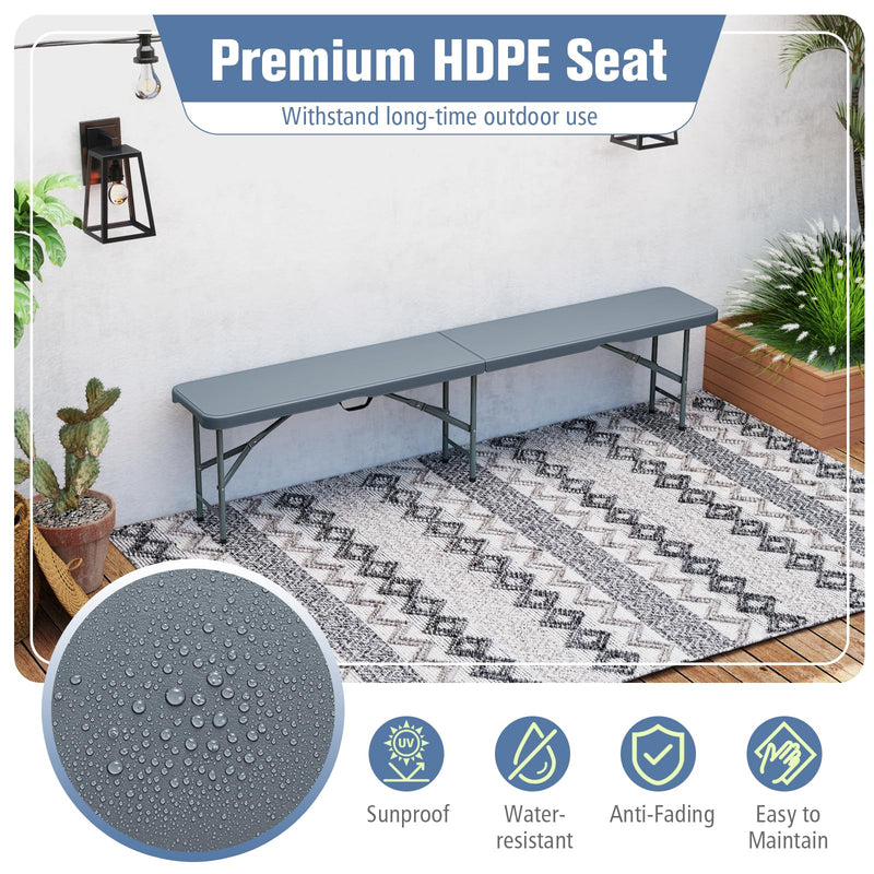 Load image into Gallery viewer, Goplus 6 FT 3-Piece Portable Picnic Table Bench Set, HDPE Plastic Folding Picnic Tables with Benches